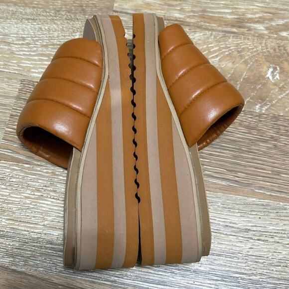 YELLOW BOX NWOB Arber Platform Wedge Sandals Rust Brown Size 7.5 - Picture 8 of 10